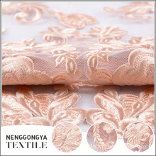 Broderie tricotée de qualité supérieure Tissu de mariée en tulle à fleurs